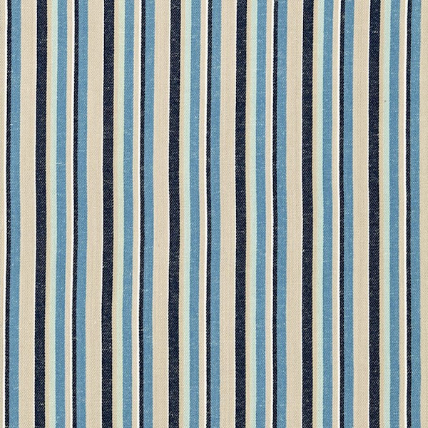 Schumacher Fabric 66030 Kiawah Stripe Indigo