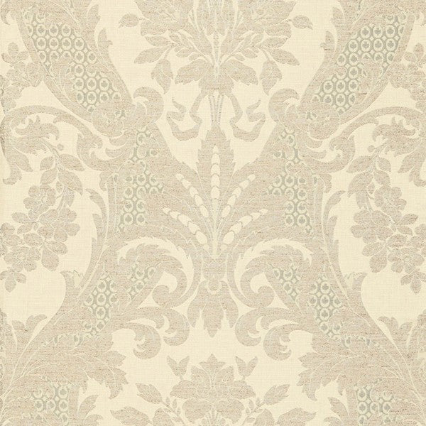 Schumacher Fabric 66340 Toscana Linen Damask Greige