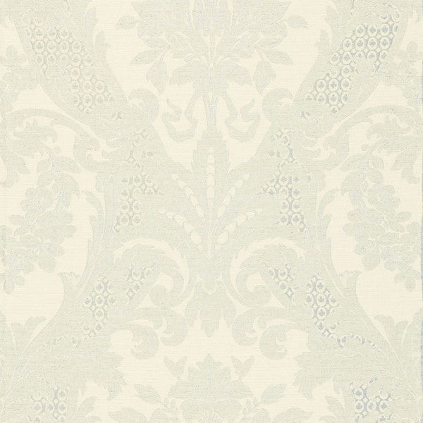 Schumacher Fabric 66341 Toscana Linen Damask Powder Blue