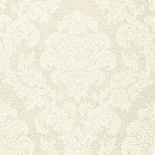 Schumacher Fabric 66630 Firenze Linen Damask Oat