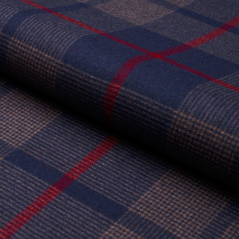 Schumacher Fabric 66663 Montana Wool Plaid Navy