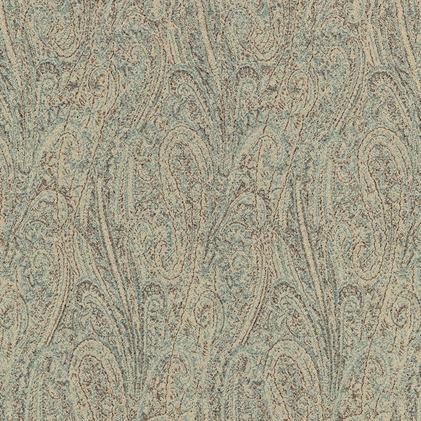 Schumacher Fabric 66701 Cameron Wool Paisley Bluestone