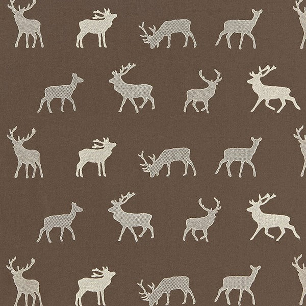 Schumacher Fabric 67161 Caribou Embroidery Java