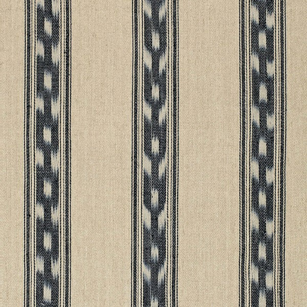 Schumacher Fabric 67510 Mojave Ikat Stripe Ebony