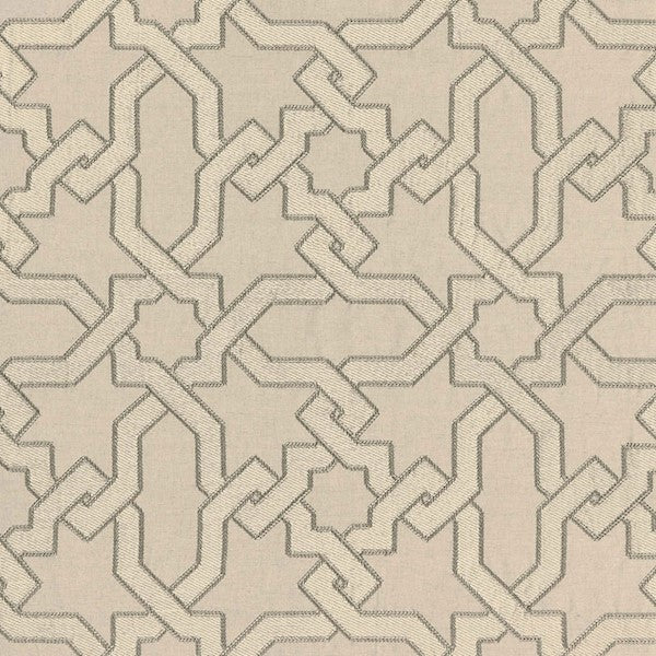 Schumacher Fabric 67571 Cordoba Embroidery Stone