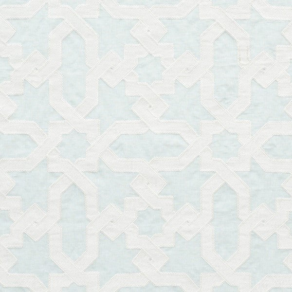 Schumacher Fabric 67573 Cordoba Embroidery Mist