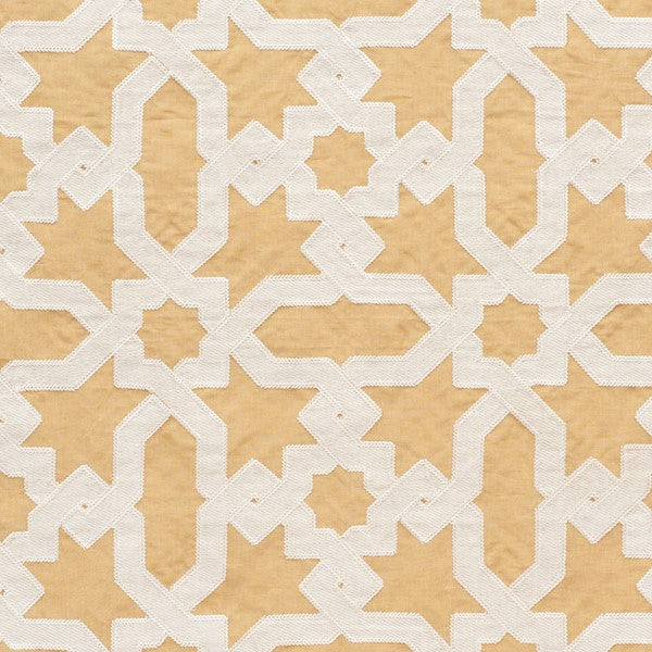 Schumacher Fabric 67575 Cordoba Embroidery Ochre