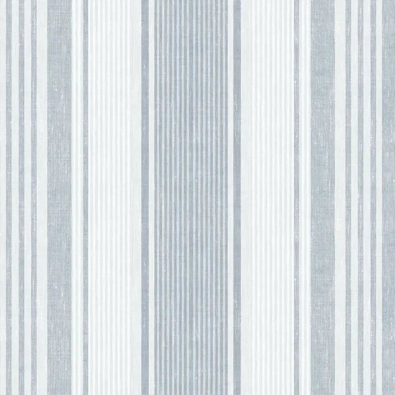 Schumacher Wallpaper 6860 Linen Stripe Blue