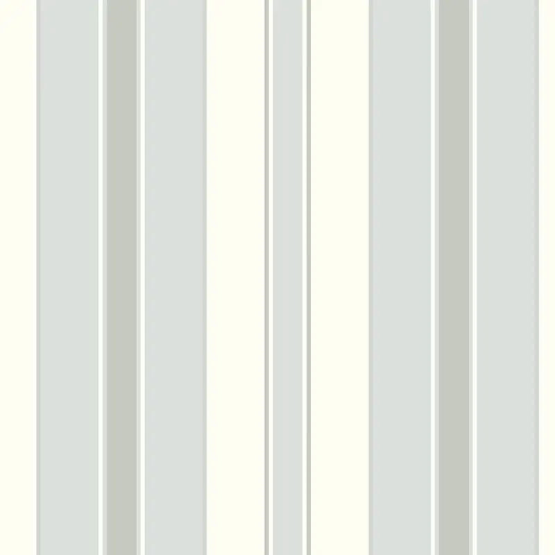 Schumacher Wallpaper 6878 Stockholm Stripe Sky and Silver