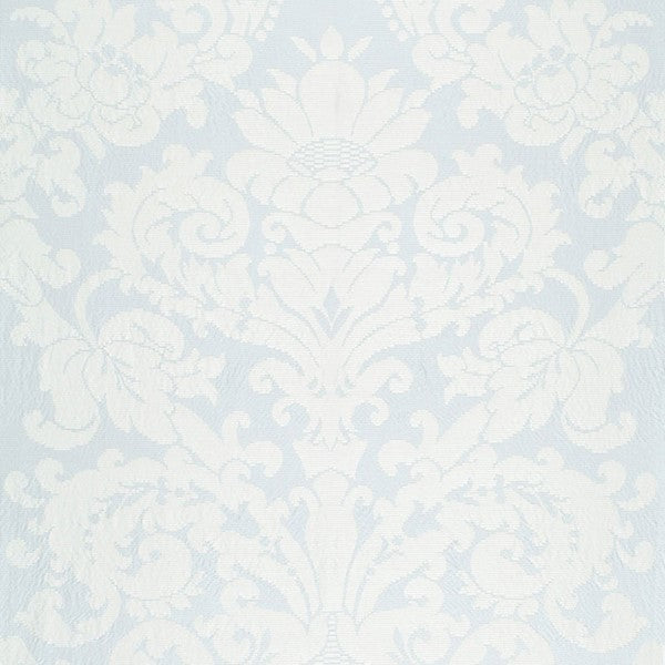 Schumacher Fabric 68880 Chateau Silk Damask Ciel