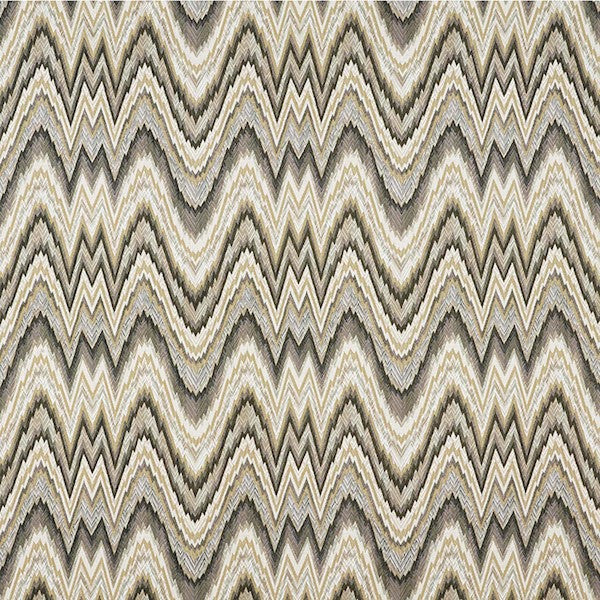 Schumacher Fabric 68941 Valkyrie Flame Stitch Shale