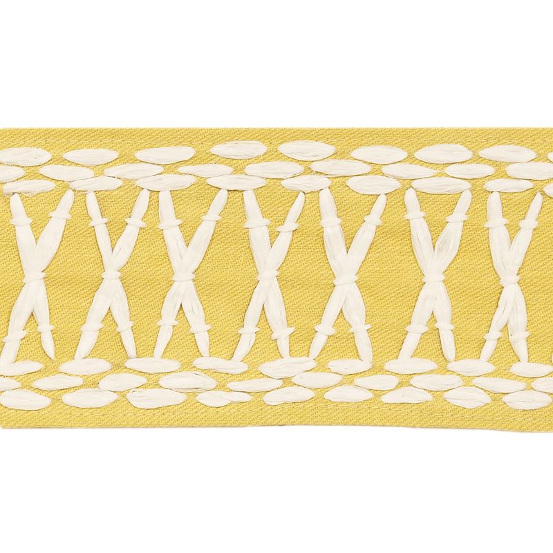 Schumacher Fabric Trim 69308 Tikki Tape Yellow