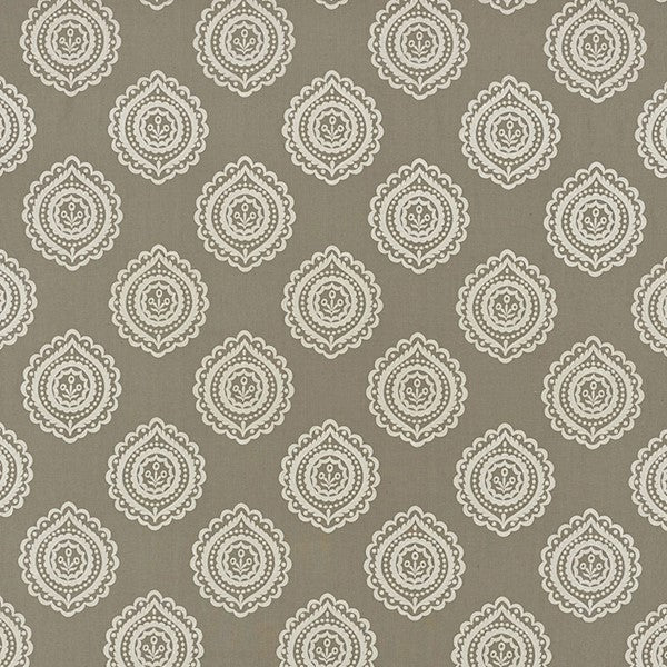 Schumacher Fabric 70202 Olana Linen Embroidery Stone