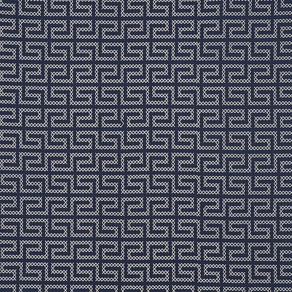 Schumacher Fabric 70233 A Maze Embroidery Navy