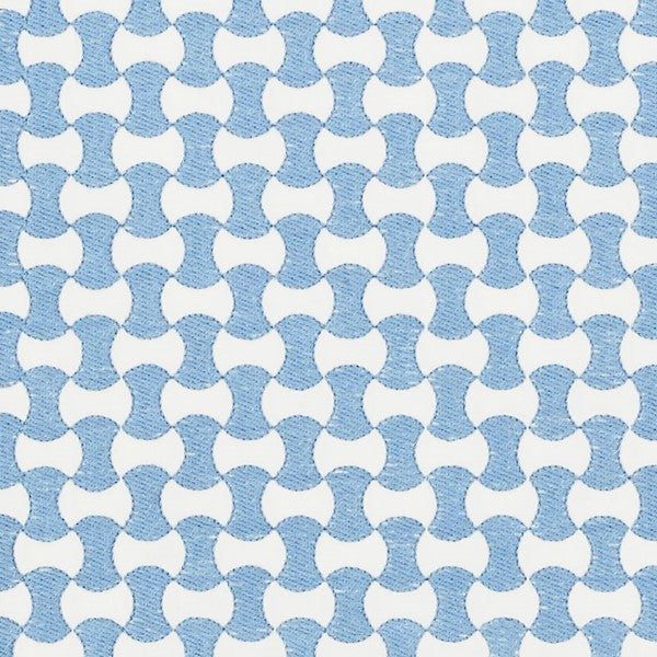 Schumacher Fabric 70374 Nolita Embroidery Chambray