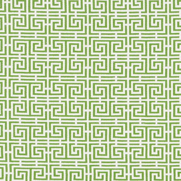 Schumacher Fabric 70562 Chinois Fret Green White