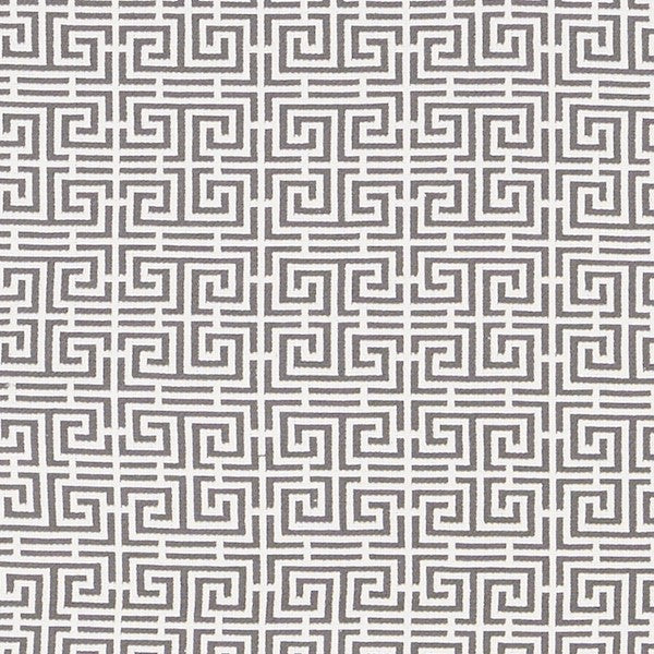 Schumacher Fabric 70564 Chinois Fret Grey White