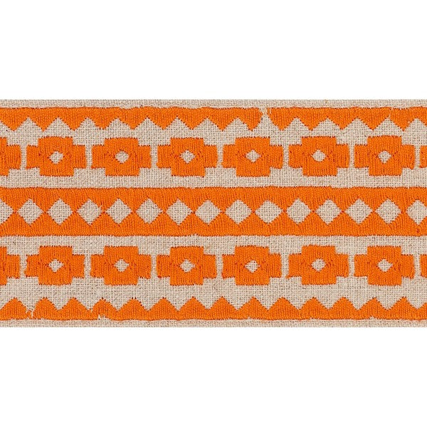 Schumacher Fabric Trim 70647 Talitha Tape Orange On Natural