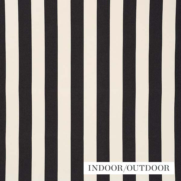 Schumacher Fabric 71756 Cabana Stripe Black