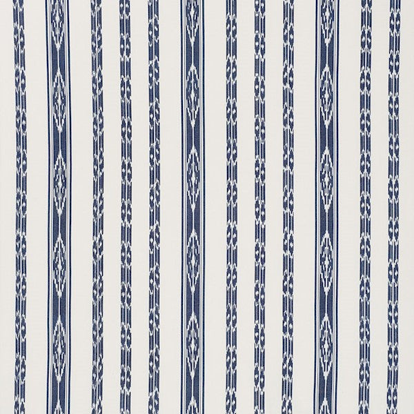 Schumacher Fabric 71980 Mariam Ikat Navy