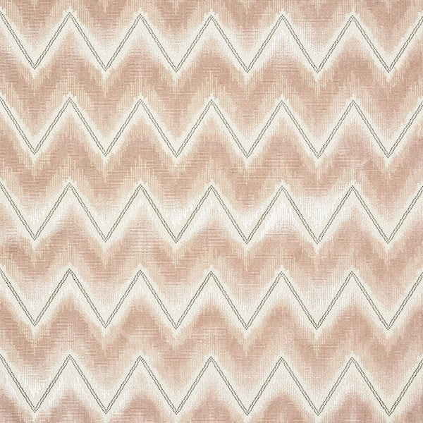 Schumacher Fabric 72840 Chevron Velvet Blush