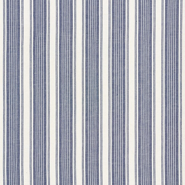 Schumacher Fabric 73002 Ojai Stripe Indigo