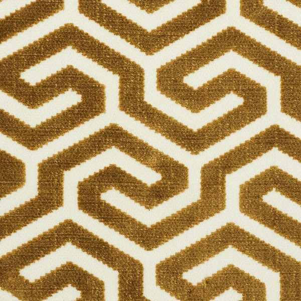 Schumacher Fabric 73102 Ming Fret Velvet Bronze