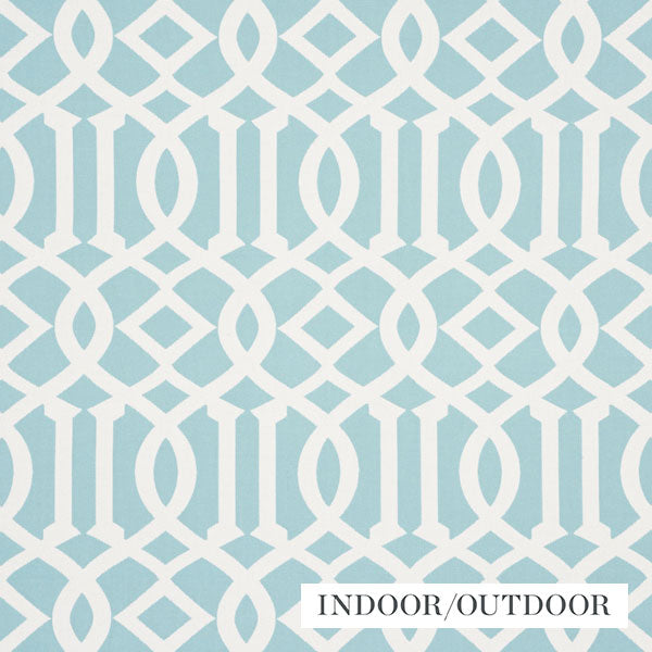 Schumacher Fabric 73161 Imperial Trellis Indoor/Outdoor Aqua