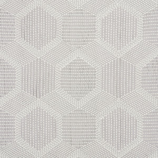 Schumacher Fabric 73201 Tortuga Embroidery Grey