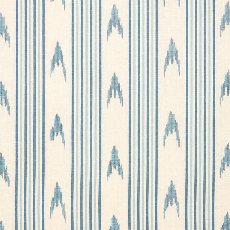 Schumacher Fabric 74223 Santa Barbara Ikat China Blue