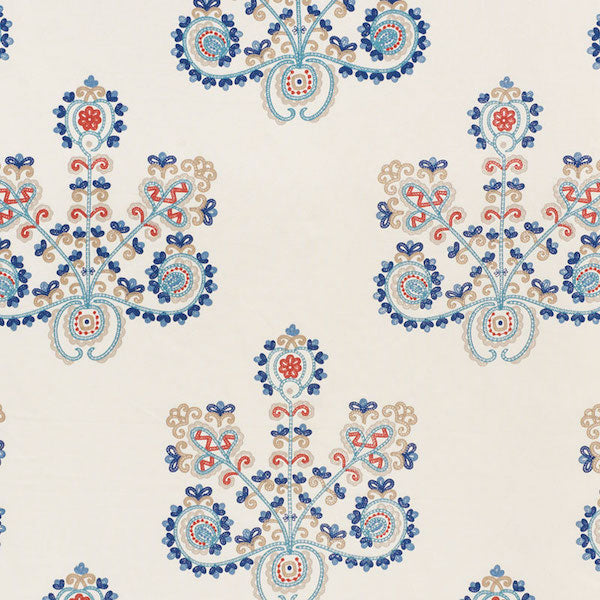 Schumacher Fabric 74450 Estrella Indigo Spice