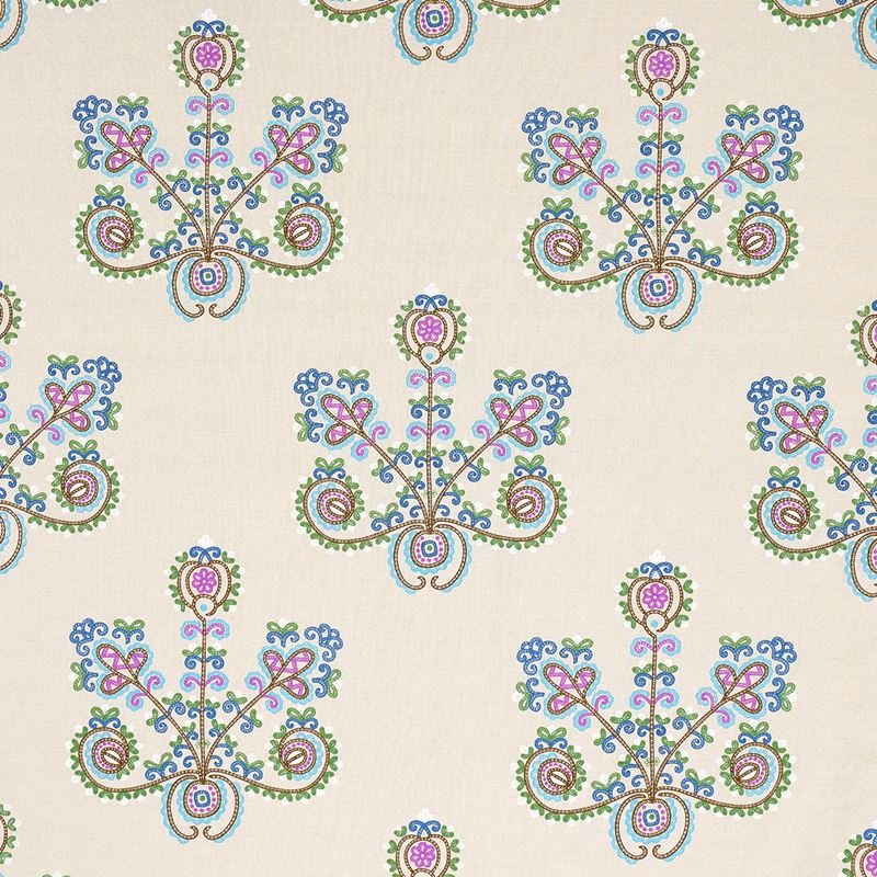 Schumacher Fabric 74453 Estrella Embroidery Jewel