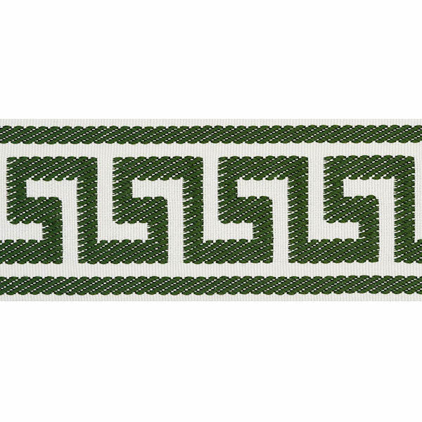 Schumacher Fabric Trim 74707 Etienne Silk Greek Key Emerald