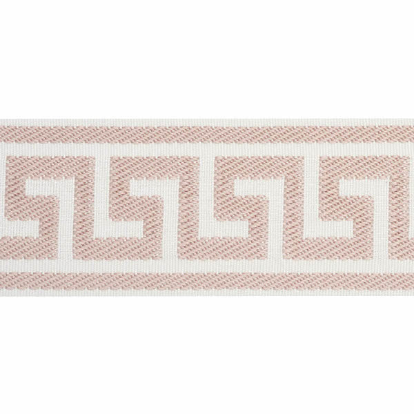 Schumacher Fabric Trim 74709 Etienne Silk Greek Key Blush