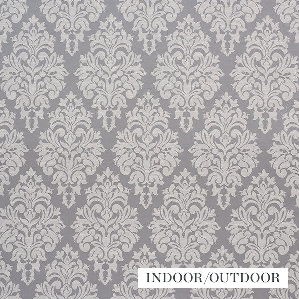 Schumacher Fabric 75410 Dauphine Damask Indoor/Outdoor Slate