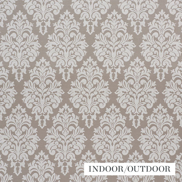 Schumacher Fabric 75411 Dauphine Damask Indoor/Outdoor Taupe