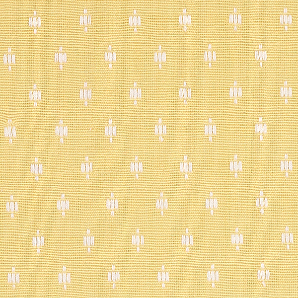 Schumacher Fabric 75534 Barlow Ivory On Yellow