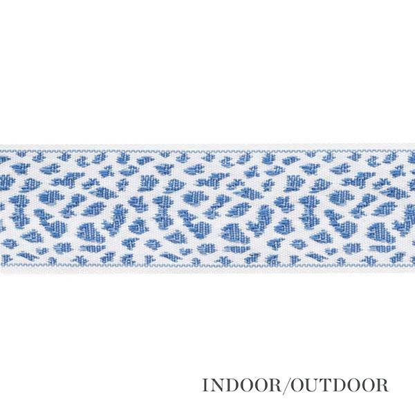 Schumacher Fabric Trim 75850 Leopard Tape Blue