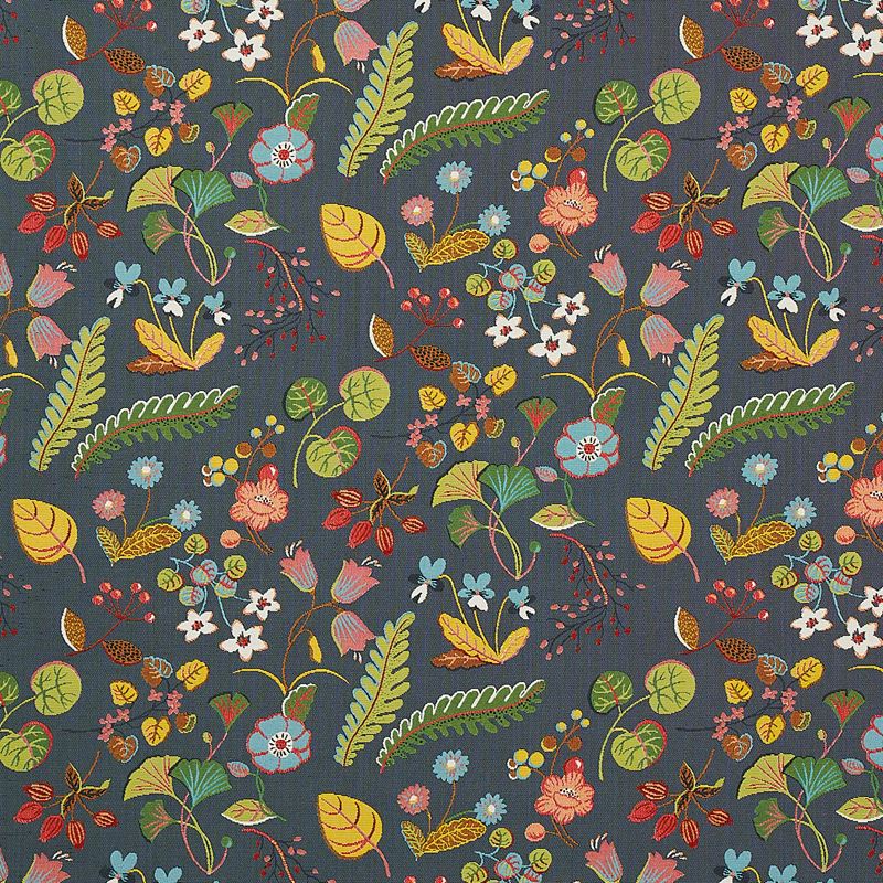 Schumacher Fabric 75941 Botanica Indoor/Outdoor Charcoal