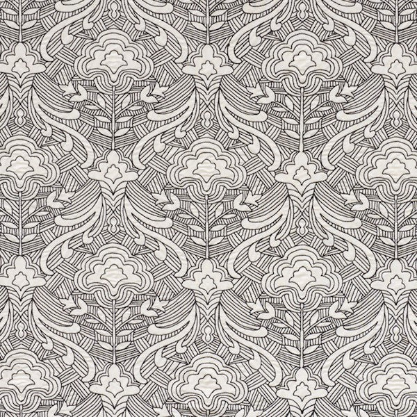 Schumacher Fabric 76162 Hendrix Embroidery Black