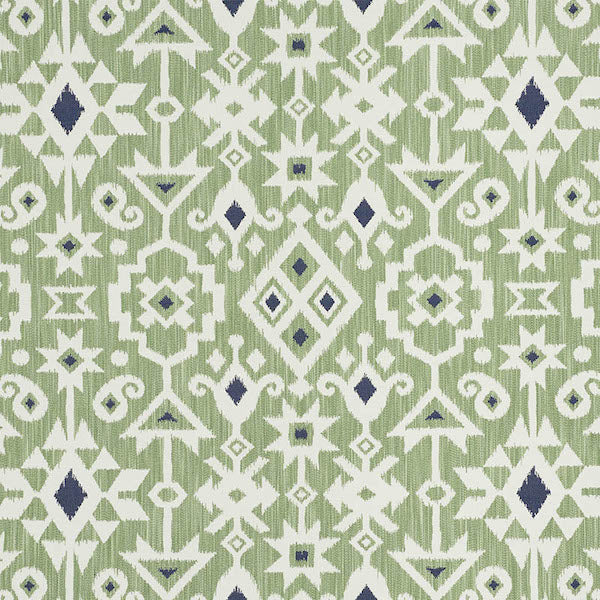 Schumacher Fabric 76522 Crusoe Ikat Green