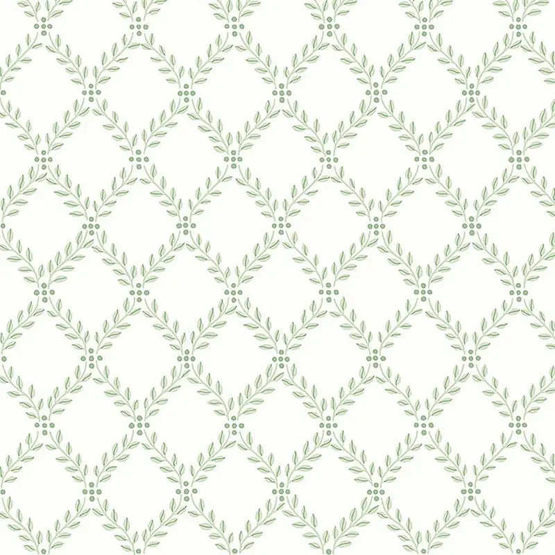 Schumacher Wallpaper 7671 Trellis Leaves Leaf