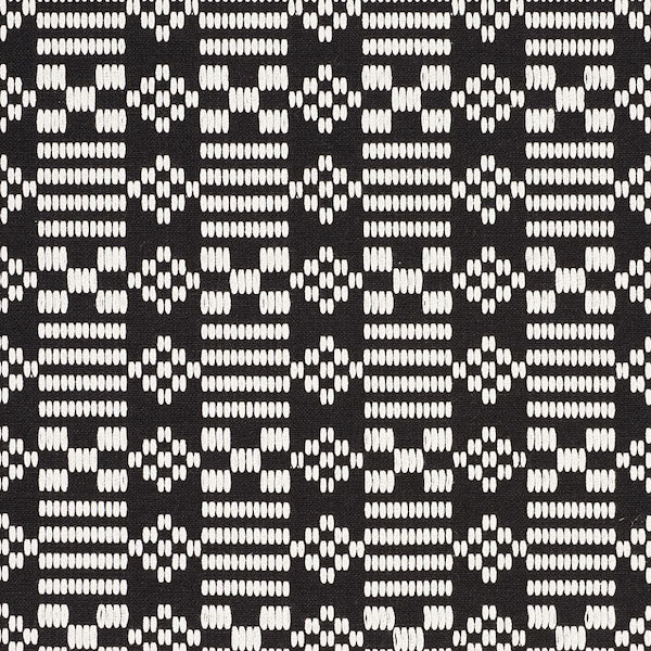 Schumacher Fabric 76791 Wilson Embroidery Black