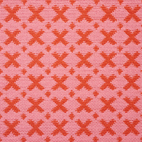 Schumacher Fabric 77201 Elias Pink & Red