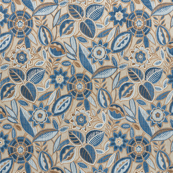 Schumacher Fabric 77761 Garland Velvet Blue