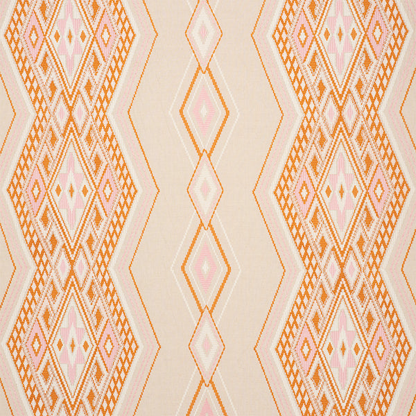 Schumacher Fabric 78151 Bayeta Embroidery Pink & Orange