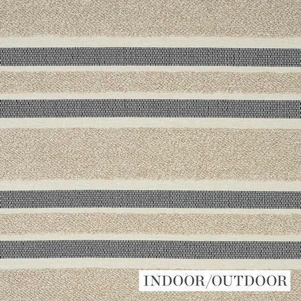 Schumacher Fabric 78492 Ohara Stripe Indoor/Outdoor Taupe