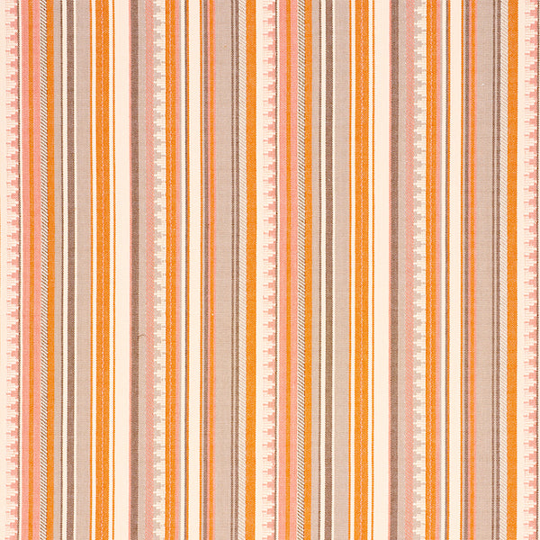 Schumacher Fabric 78732 Zuni Stripe Orange & Pink