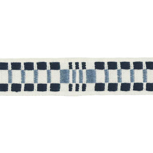 Schumacher Fabric Trim 78990 Carmo Tape Narrow Indigo