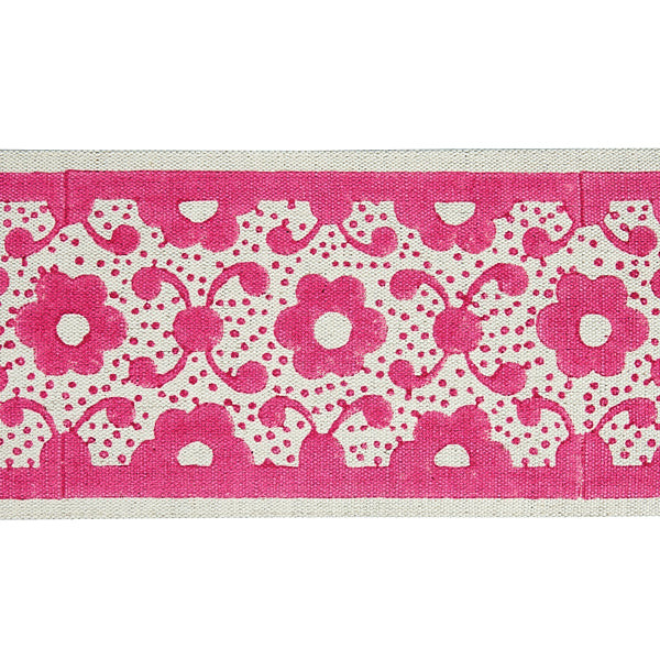 Schumacher Fabric Trim 79122 Brinda Hand Blocked Tape Pink